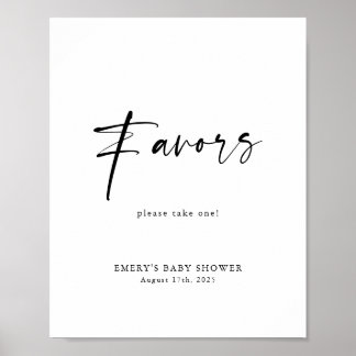 Modern Baby Shower Favors Sign