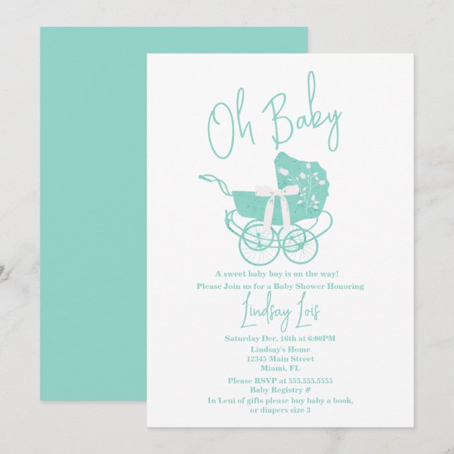 Modern Baby Shower Gender Neutral Invitation (Front/Back)