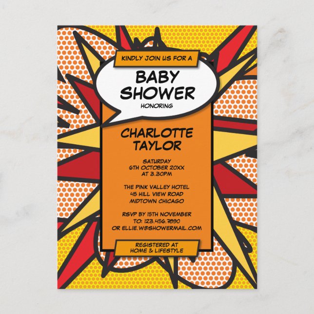 Modern Baby Shower Gender Reveal Fun Photo Invitation Postcard (Front)