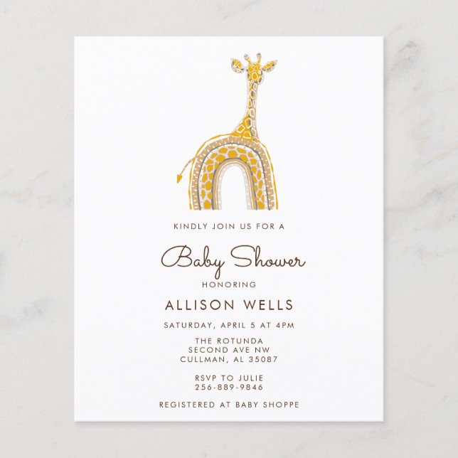 Modern Baby Shower Invitation  (Front)