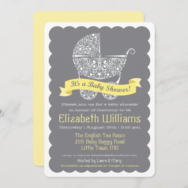 Modern Baby Shower Invitation (Front/Back)