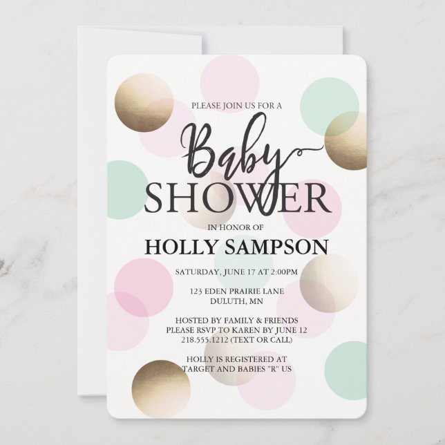 Modern Baby Shower Invitation (Front)