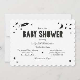 Modern baby shower invitation. Black and white Invitation