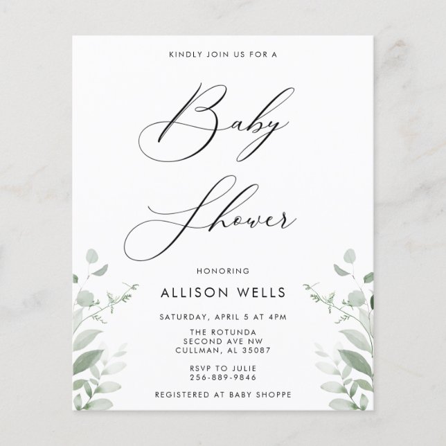 Modern Baby Shower Invitation Flyer (Front)