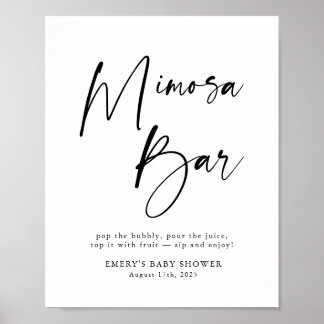 Modern Baby Shower Mimosa Bar Sign