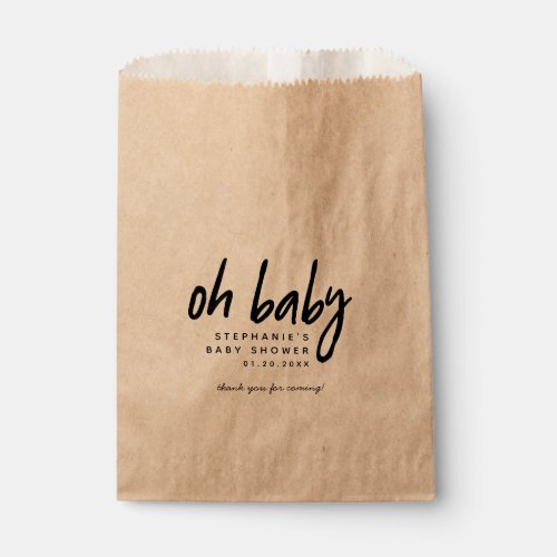 Modern Baby Shower  Oh Baby Favor Bag