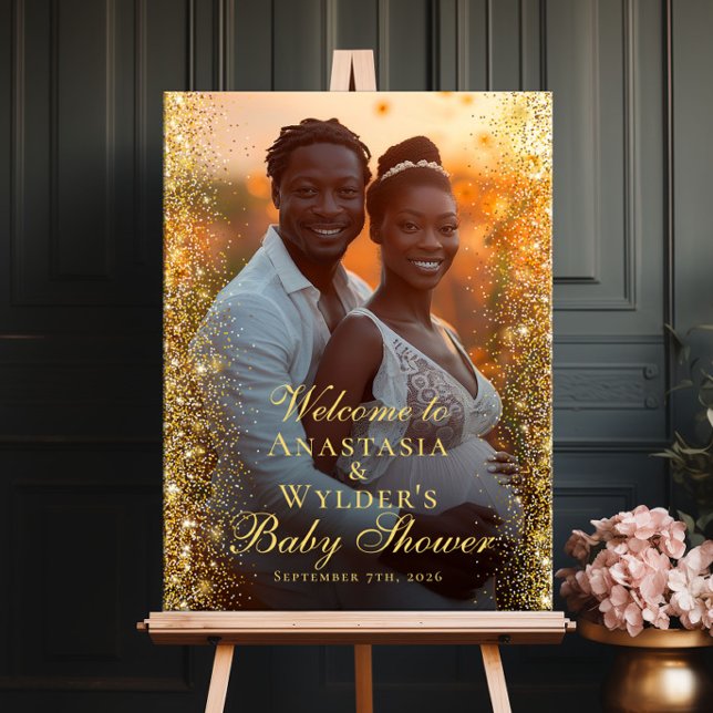 Modern baby shower photo welcome poster (Creator Uploaded)