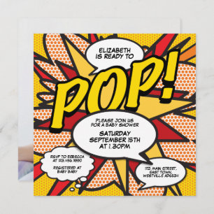 Modern Baby Shower Ready to Pop Fun Photo Invitation