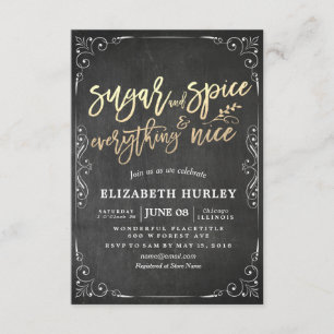 Modern Baby Shower Sugar & Spice & Everything Nice Invitation