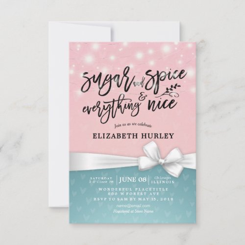 Modern Baby Shower Sugar  Spice  Everything Nice Invitation