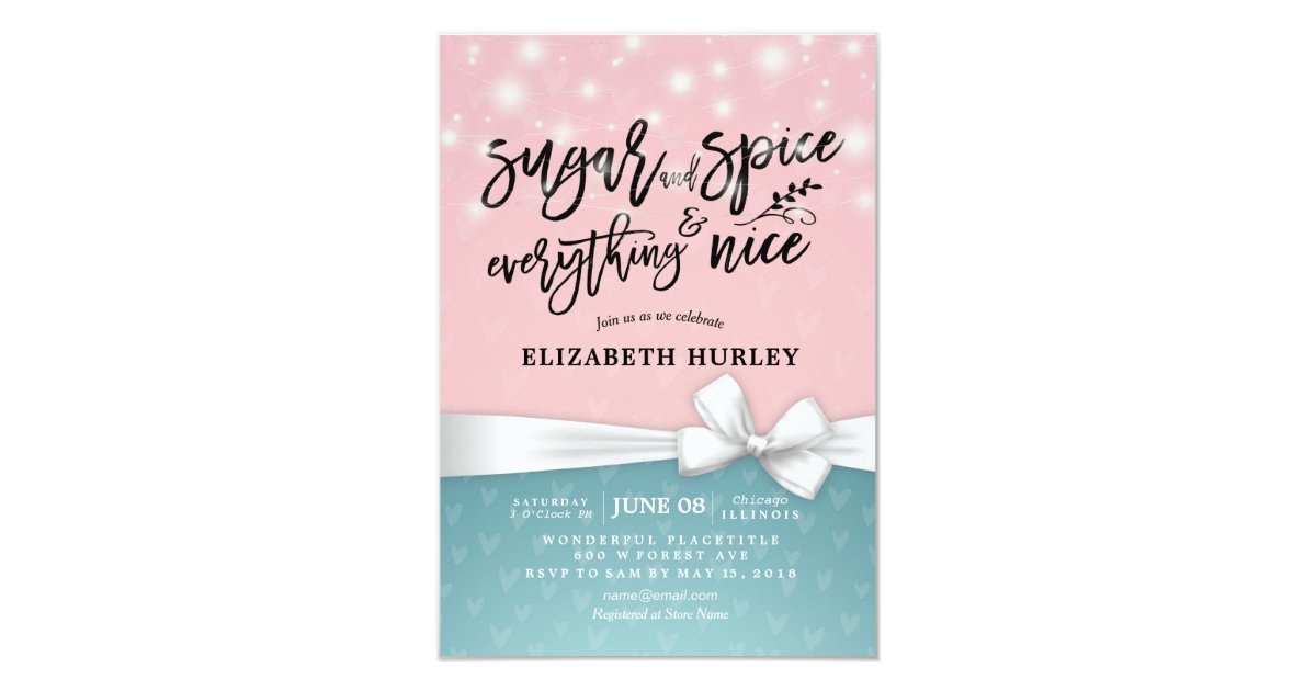 Modern Baby Shower Sugar Spice Everything Nice Invitation