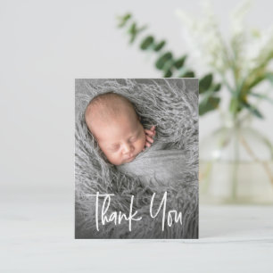 Modern baby shower thank you photo card
