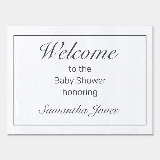 Modern Baby Shower Welcome Outdoors Yard Sign (Front)