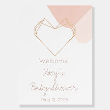 Modern Baby Shower Welcome Sign – Abstract Heart