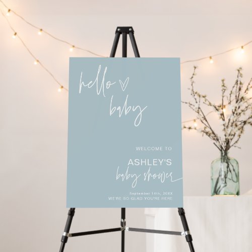 Modern Baby Shower Welcome Sign | Blue Boy Shower