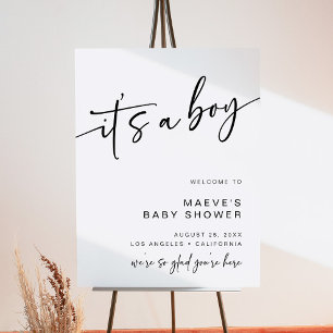 Modern Baby Shower Welcome Sign Boy Foam Board 