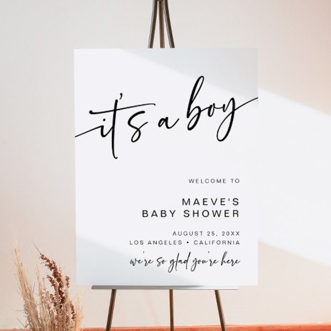 Modern Baby Shower Welcome Sign Boy Foam Board  (Creator Uploaded)
