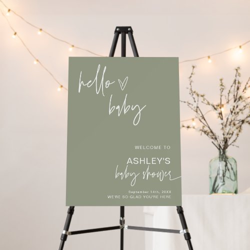 Modern Baby Shower Welcome Sign | Green Boy Shower