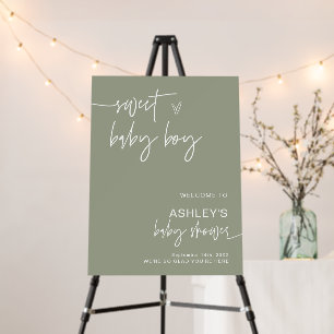 Modern Baby Shower Welcome Sign   Green Boy Shower