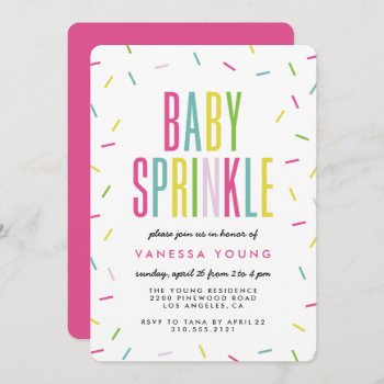 Modern Baby Sprinkle Shower Invitations by youngwanderlust at Zazzle