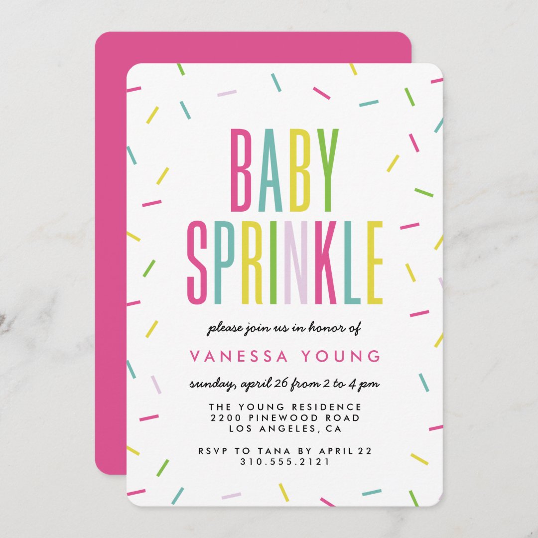 Modern Baby Sprinkle Shower Invitations | Zazzle