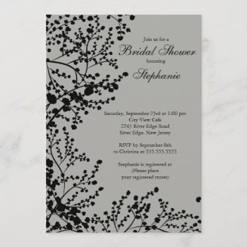 Modern Baby's Breath Floral Bridal Shower Invitation by alleventsinvitations at Zazzle