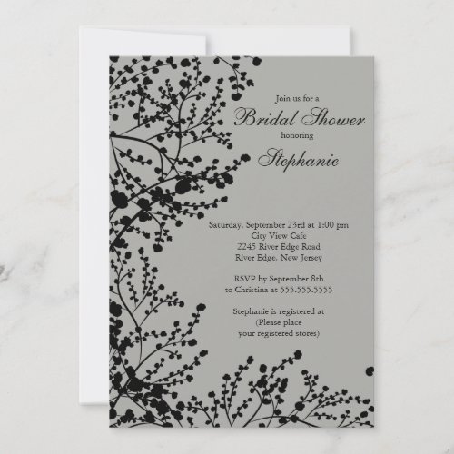 Modern Baby's Breath Floral Bridal Shower Custom Announcements