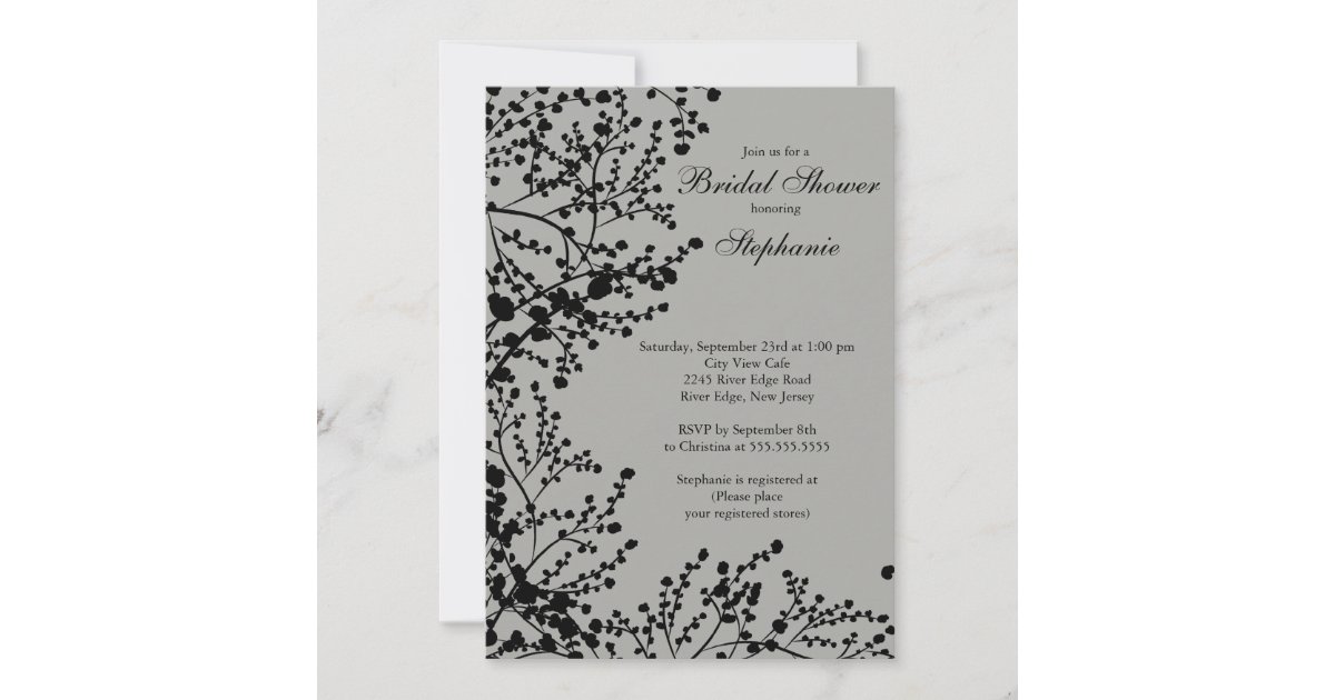 Modern Baby's Breath Floral Bridal Shower Invitation | Zazzle