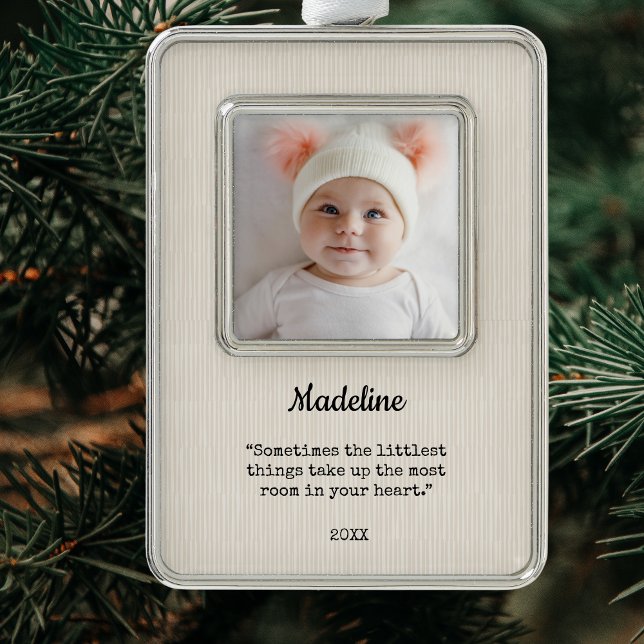 Modern Baby's First Christmas Christmas Ornament (Modern Baby's Photo First Christmas Christmas Ornament/ )