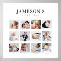 Modern Baby's First Year Keepsake Photo Calendar