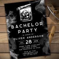 Modern Bachelor Party Cigars and Whiskey Black 