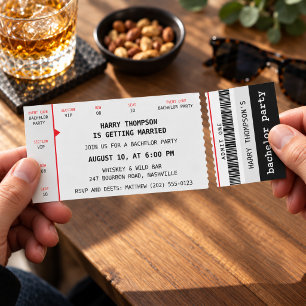 Modern Bachelor Party Event Ticket Invitation
