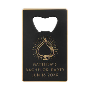 Modern Bachelor Party Weekend Ace Poker Card Credit Card Bottle Opener