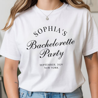 Modern Bachelorette Party Calligraphy Script T-Shirt