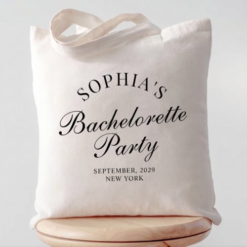 Modern Bachelorette Party Calligraphy Script Tote Bag