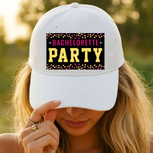Modern Bachelorette Party Pink & Gold Trucker 47 Brand Hat