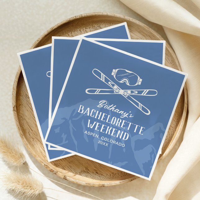 Modern Bachelorette Skiing Napkins (Creator Uploaded)