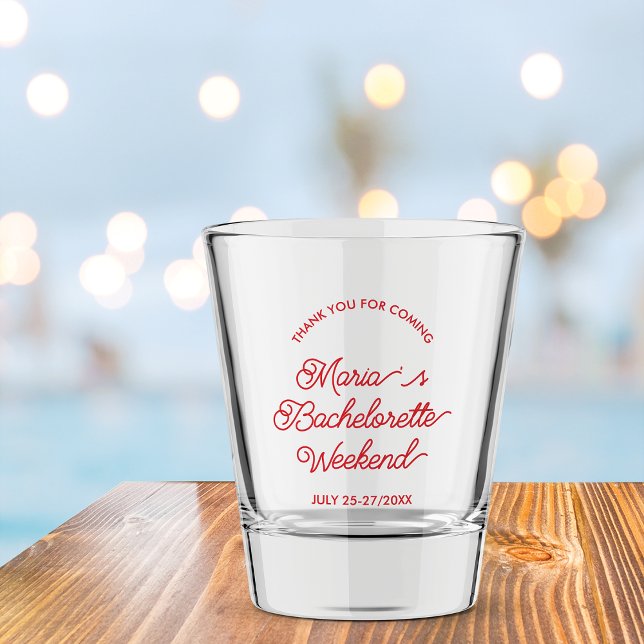 Modern Bachelorette Weekend Party Favor Shot Glass (Creator Uploaded)