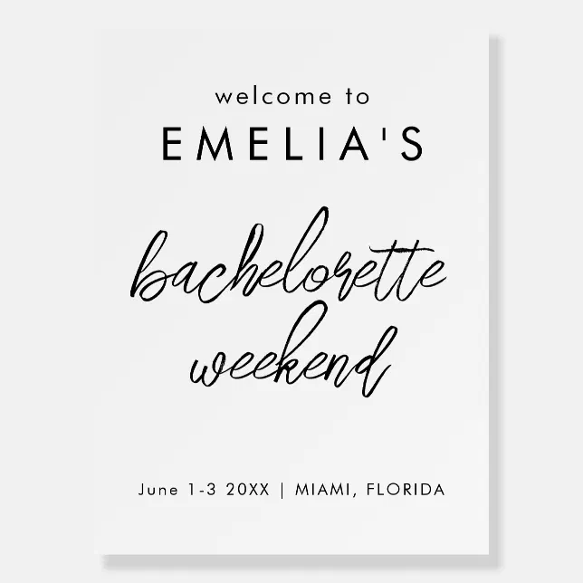 Welcome Weekend Sign Modern Bachelorette Weekend Party Welcome Sign | Zazzle