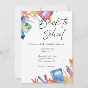 Modern Back To School Celebration Invitation 