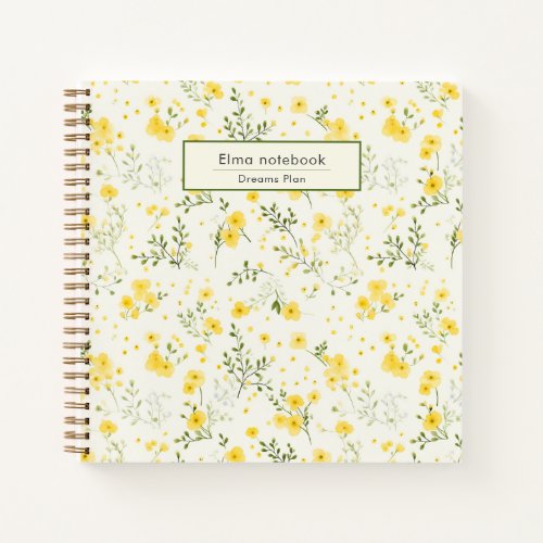 Modern Back to school wildflower pattern floral Notebook