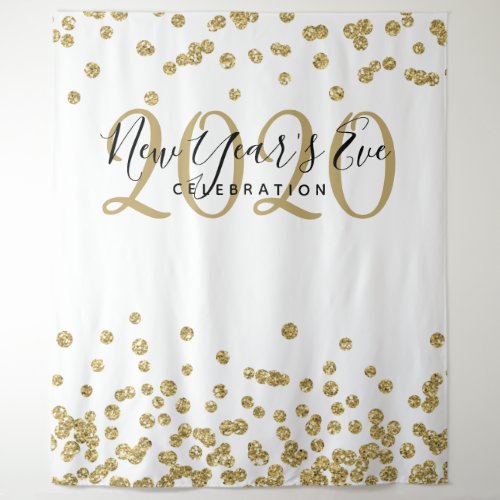 Modern Backdrop New Years Eve Gold White Confetti