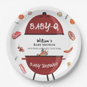 Modern Backyard BBQ Baby Shower  Paper Plates