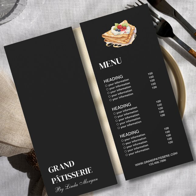 Modern Bakery Cafe Menu & Price List Card (Creator Uploaded)