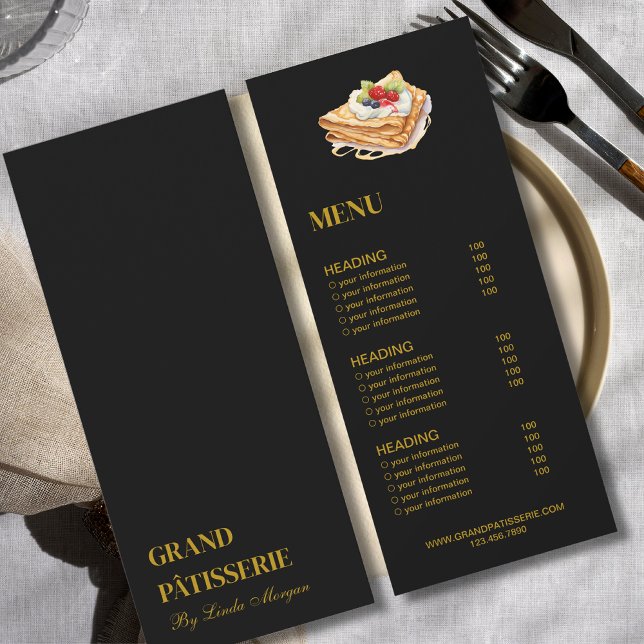 Modern Bakery Cafe Menu & Price List Card (Creator Uploaded)