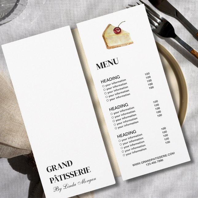 Modern Bakery Cafe Menu & Price List Card (Creator Uploaded)