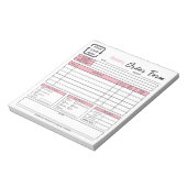 Modern Bakery Cafe Pink Order Form Notepad 