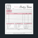 Modern Bakery Cafe Pink Order Form Notepad<br><div class="desc">Upgrade your bakery cafe's ordering process with our Modern Bakery Cafe Pink Order Form. This sleek and functional order form is designed to streamline your customers' experience.</div>