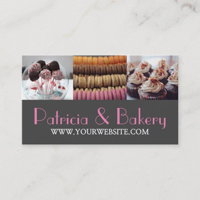 Modern Bakery Catering Sweets Shop Business Card (Front)