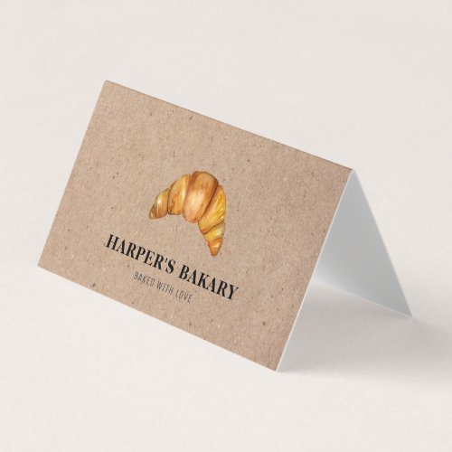 Modern Bakery Croissant Professional Logo  Business Card